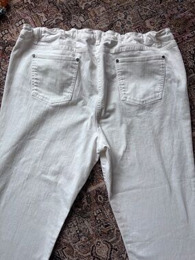 Eileen Fisher White Straight Leg Jeans Plus Size 2X Stretch Denim Pants